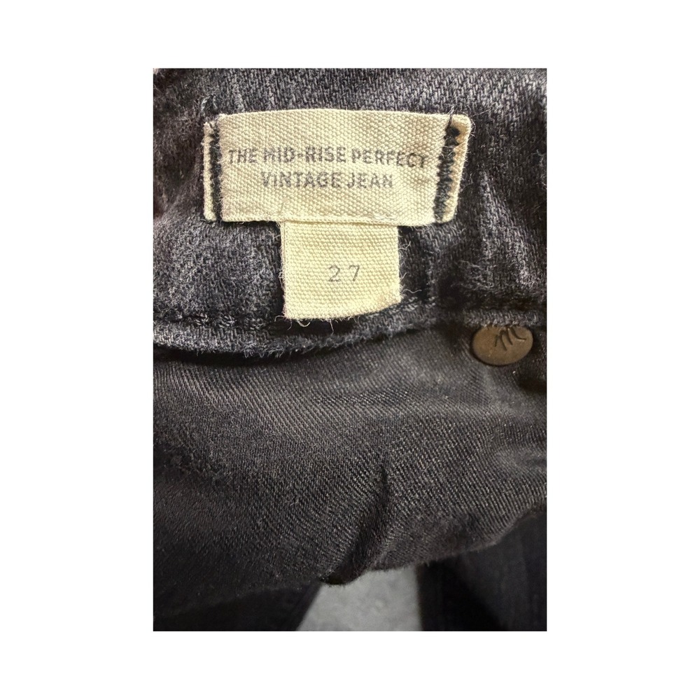 Madewell Mid-Rise Perfect Vintage Jean Faded Black Straight Leg Size 27 - Picture 6 of 8